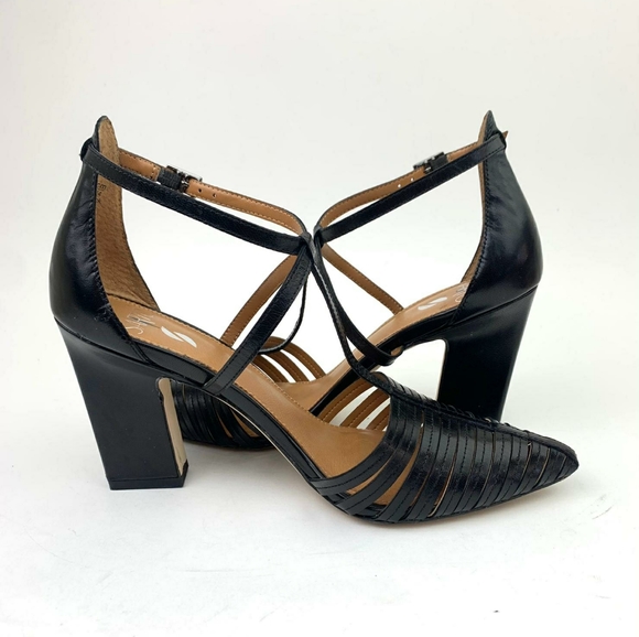 FRANCO SARTO Saira Leather Perforated T-Strap Pump - Picture 5 of 14